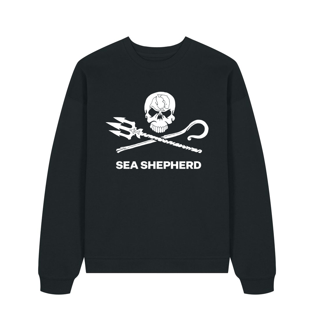 Black Printed Sweater Front